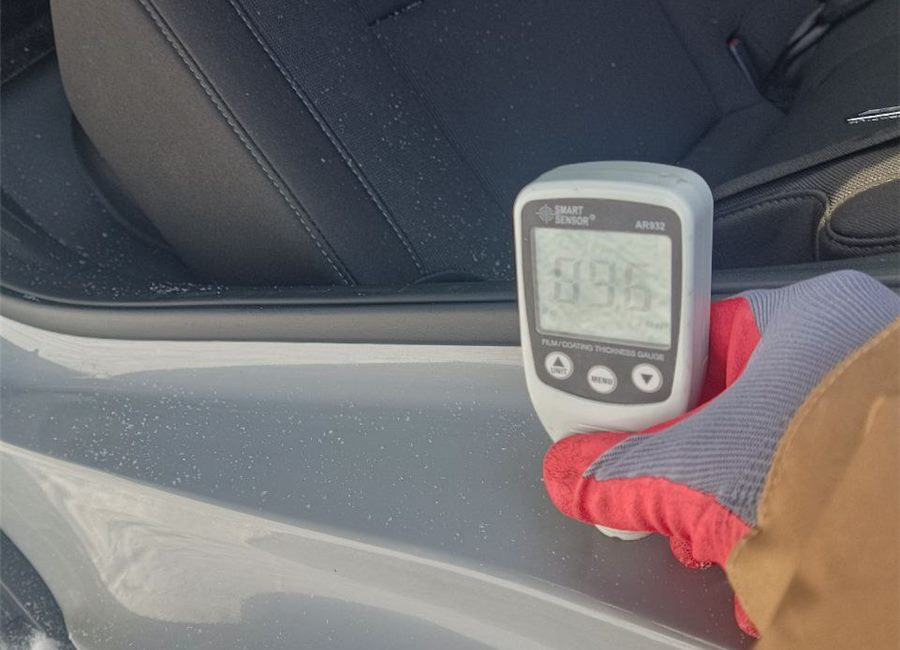 Paint thickness measurement near door opening
